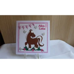 Glückwunschkarte Kinder,Geburtstagskarte,Kinderkarte,Pferd