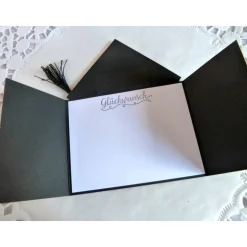 Glückwunschkarte, Klappkarte zur Promotion, Master, Bachelor, Abitur, mit klappbaren Doktorhut, Doktorhutkarte