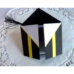 Glückwunschkarte, Klappkarte zur Promotion, Master, Bachelor, Abitur, mit klappbaren Doktorhut, Doktorhutkarte