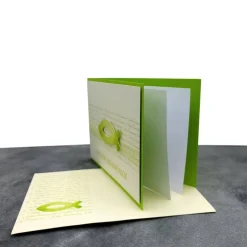 Glückwunschkarte Kommunion, Konfirmation & Firmung – Fisch Maigrün, handgemacht, mit Umschlag & Einlegeblatt