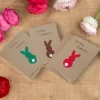 Glückwunschkarte mit Hase mit persönlichem Text - Handgemachte Osterkarte für Kinder, Karte mit Hasen Aufnäher