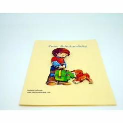 Glückwunschkarte #Schuleinführung #Junge mit Hund  #3-D