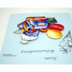 Glückwunschkarte #Schuleinführung  #3-D