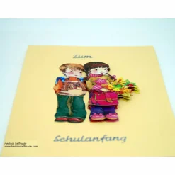 Glückwunschkarte #Schuleinführung #Junge #Mädchen #3-D