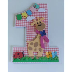 Glückwunschkarte zum 1. Geburtstag, Geburtstagskarte für Mädchen