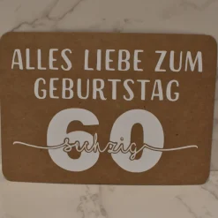 Glückwunschkarte zum 60. Geburtstag Kraftpapier