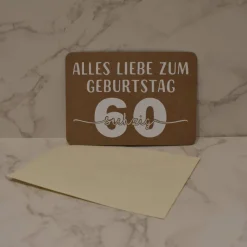 Glückwunschkarte zum 60. Geburtstag Kraftpapier