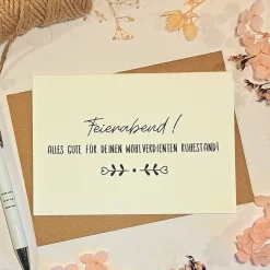 Glückwunschkarte zum Ruhestand – Abschiedskarte Kollege/Kollegin – Feierabend Karte Rente A6