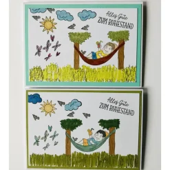 Glückwunschkarte zum Ruhestand Rente Stampin up! Handarbeit Unikat