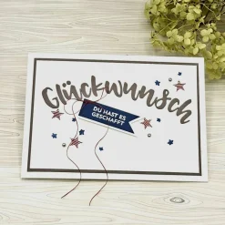 Glückwunschkarte zum Schulabschluss – Karte für Abitur, Realschule oder Abschlussfeier