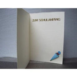 Glückwunschkarte zur Einschulung für Mädchen oder Jungen mit Schulranzen