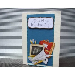 Glückwunschkarte zur Einschulung für Mädchen oder Jungen mit Schulranzen