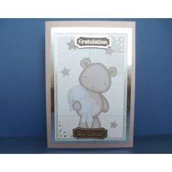 Glückwunschkarte zur Geburt für ein Mädchen oder einen Jungen mit Teddybär