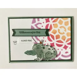 Glückwunschkarte zur Geburt/Taufe Junge & Mädchen , Bunte Farben, Handarbeit