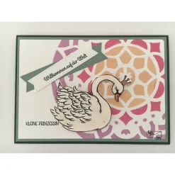 Glückwunschkarte zur Geburt/Taufe Junge & Mädchen , Bunte Farben, Handarbeit