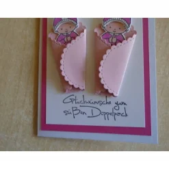Glückwunschkarte zur Geburt Taufe Zwillinge Mädchen Geburtskarte Babykarte Glückwunsch Grußkarte