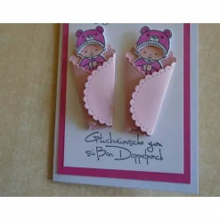 Glückwunschkarte zur Geburt Taufe Zwillinge Mädchen Geburtskarte Babykarte Glückwunsch Grußkarte