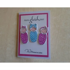 Glückwunschkarte zur Geburt Drillinge Jungen Mädchen Geburtskarte Babykarte nach Wahl Glückwunsch