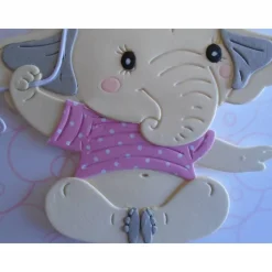 Glückwunschkarte zur Geburt Taufe Mädchen Babykarte Geburtskarte Elefant Rosa