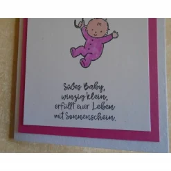 Glückwunschkarte zur Geburt Taufe Mädchen Babykarte Geburtskarte