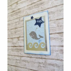Glückwunschkarte zur Geburt, Babykarte, Geldgeschenk , Wal