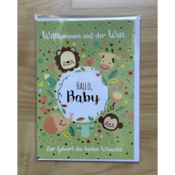 Glückwunschkarte zur Geburt, Versand direkt an die Beschenkten mit Ihrem Wunschtext, Lieferadresse