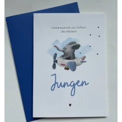 Glückwunschkarte zur Geburt, Versand direkt an die Beschenkten mit Ihrem Wunschtext, Lieferadresse