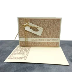 Glückwunschkarte zur Kommunion, Konfirmation, Firmung - mit Fisch-Anhänger