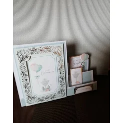 Glückwunschkarte zur Kommunion in zarten blautönen