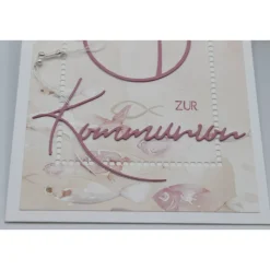 Glückwunschkarte zur Kommunion - Kommunionskarte für Mädchen, Segenswünsche