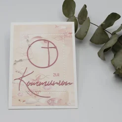 Glückwunschkarte zur Kommunion - Kommunionskarte für Mädchen, Segenswünsche