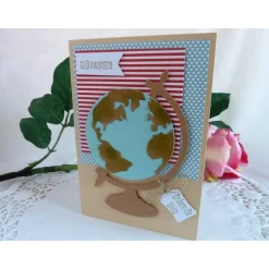 Glückwunschkarte/Geldgeschenkkarte/Gutscheinkarte mit Globus für den Weltreisenden