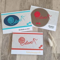 Glückwunschkarten Strickoptik Wollliebe