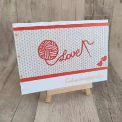 Glückwunschkarten Strickoptik Wollliebe