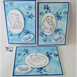 Glückwunschkarten zur Geburt/Taufe 3D, Handarbeit