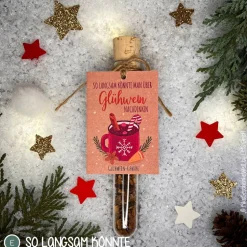 Glühwein-Gewürz im Reagenzglas, Glühwein, Weihnachtsgeschenk, Wichtelgeschenk, kleine Aufmerksamkeit, Punsch