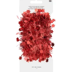 Glitzernde Girlande mit Sternen in rot