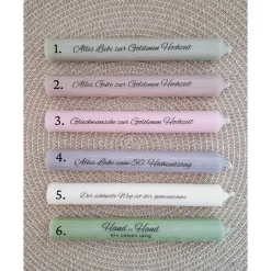 Goldene Hochzeit Geschenk zum 50. Hochzeitstag Häuser / Lichthäuser Kerzenhalter rund Stabkerze Kerzenbox Holzbox Mitbri