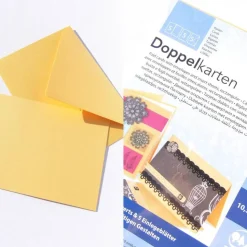 Goldfarbene blanko Doppelkarten 5er Set