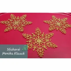 Goldsterne, gestickt in Lace-Stickerei