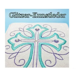 Gotteslob Buchhülle aus Glitzer-Kunstleder Geschenk zur Kommunion