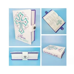 Gotteslob Buchhülle aus Glitzer-Kunstleder Geschenk zur Kommunion