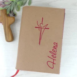Gotteslobhülle & Bibelhülle aus Filz – personalisiert mit Namen & Kreuz – Geschenk zur Kommunion & Konfirmation