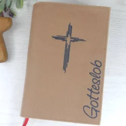 Gotteslobhülle & Bibelhülle aus Filz – personalisiert mit Namen & Kreuz – Geschenk zur Kommunion & Konfirmation