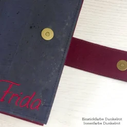 Gotteslobhülle & Bibelhülle aus Kork Leder in dunkelblau – personalisiert Geschenkidee zur Kommunion, Konfirmation