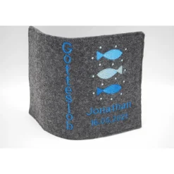 Gotteslobhülle 3 Fische Gebetbuch Hülle Geschenk Kommunion Firmung Rosenkranz religiös personalisierbar