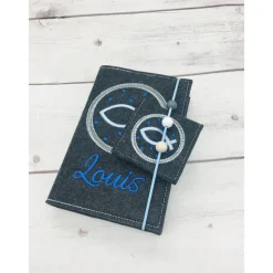 Gotteslobhülle + Rosenkranztasche Fisch im Kreis Hülle Geschenk Kommunion Set Firmung Geschenkidee personalisiert