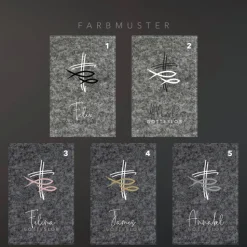 Gotteslob-Hülle aus Filz *Kreuz & Fische* | personalisiert mit Namen | mehrere Farben