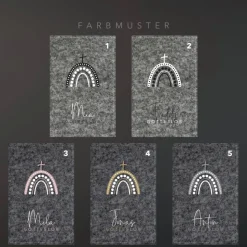 Gotteslob-Hülle aus Filz *Regenbogen* | personalisiert mit Namen | mehrere Farben