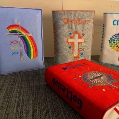 Gotteslob-Hülle aus Filz, verschiedene Designs, Gotteslob-Umschlag, Buchumschlag, Kommunion, Kirche, Gesangsbuch, Gebet